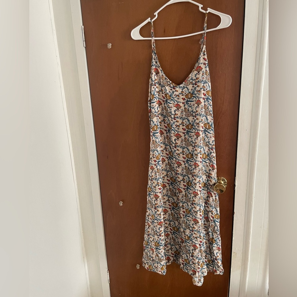 NATURAL LIFE Floral Midi Dress with Spaghetti Straps